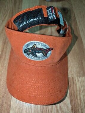 Greg Norman Shark Logo Golf Visor Orange Adjustable Performance Sun Visor Hat NW